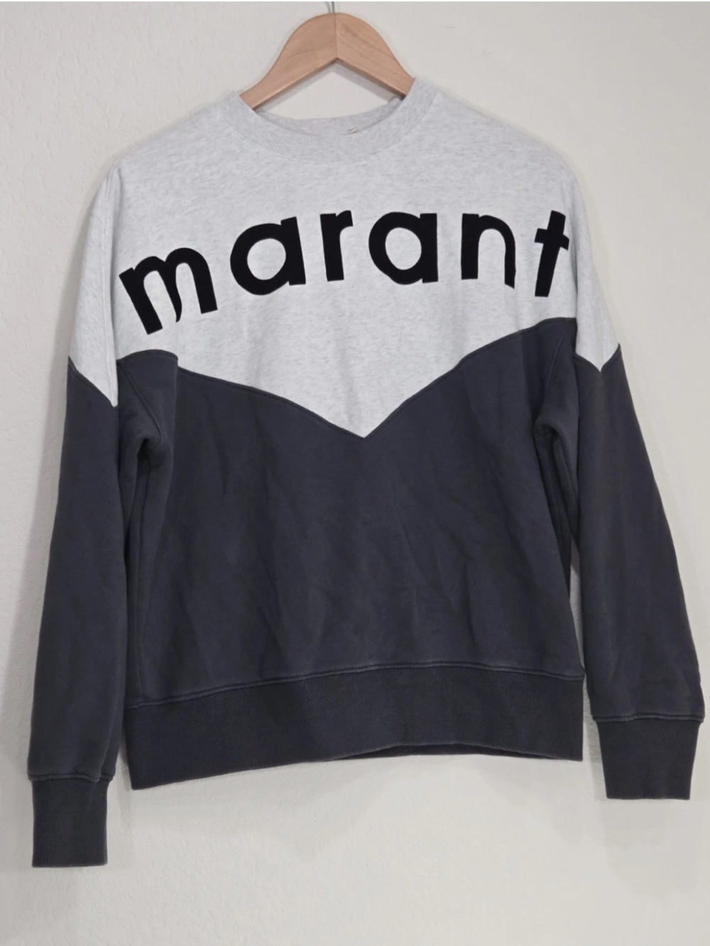 Isabel Marant Houston Sweatshirt Spell Out Gray Black Size 36 Womens